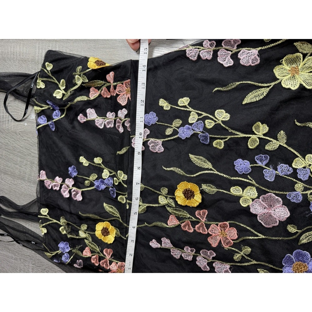 Lulus 3D Colorful Floral Embroidered Tie-Strap Thriving Poise Maxi Dress Size L - Picture 13 of 16